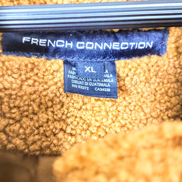 French Connection Women’s Coat Scandi Luxe Teddy Texture Faux XL Longline Brown - Picture 10 of 13